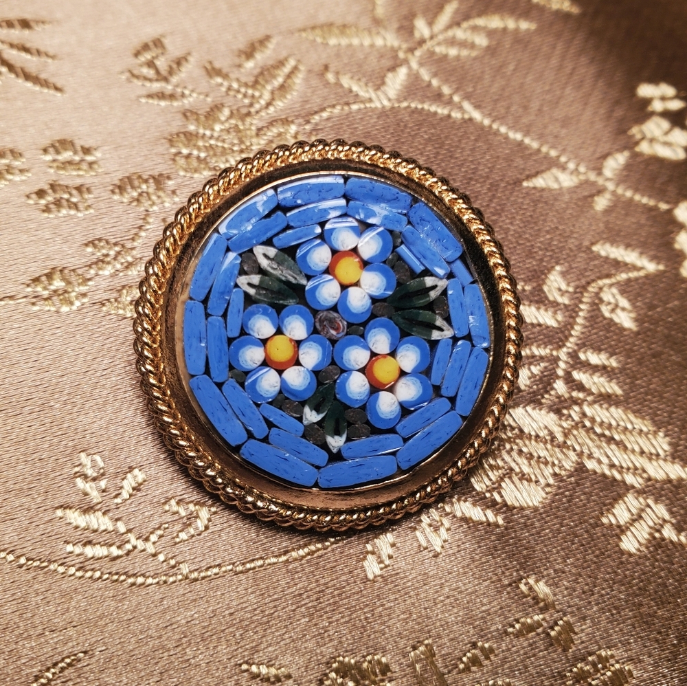 1960s Italian Inlaid Enamel Pin